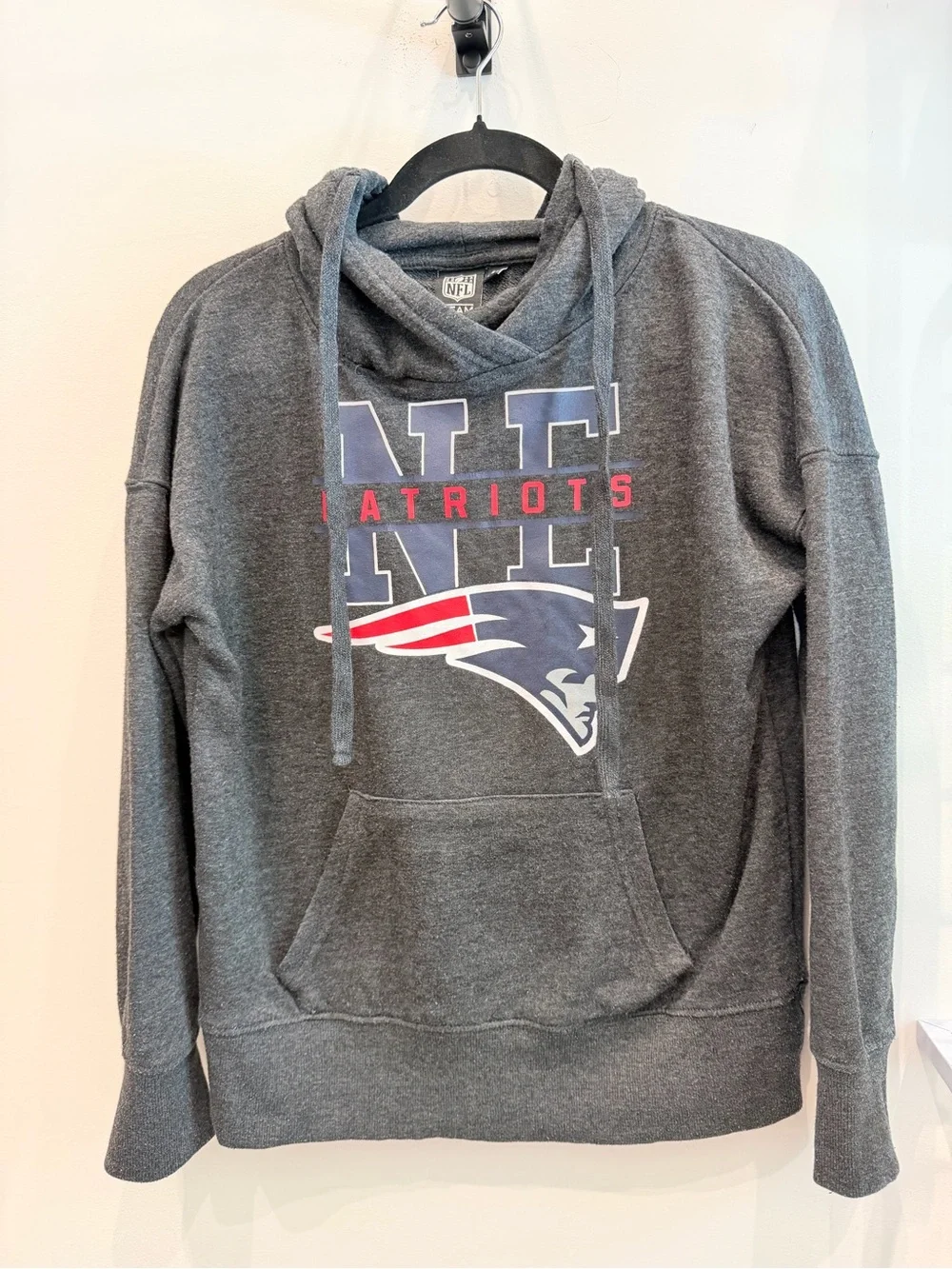 NFL New England Patriots Gray Hooded Sweatshirt - Size S